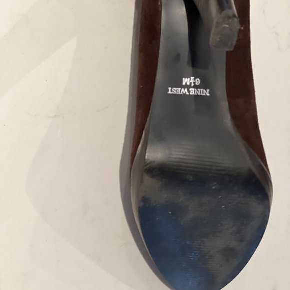 Nine West Chocolate Brown Suede Heels - Picture 3 of 4